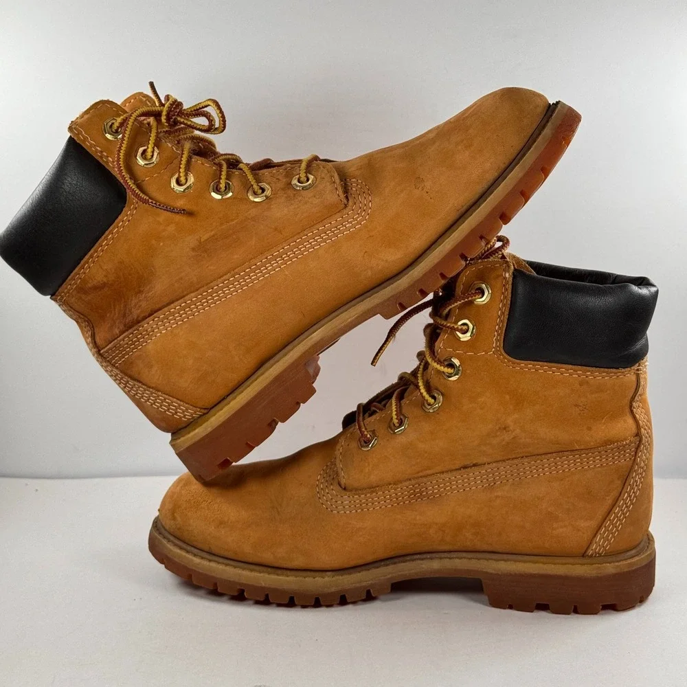 Timberland 6 Inch Premium Waterproof Boots Wheat Nubuck Leather 10361 Men's7M